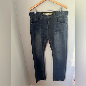 Classic Blue‎ Straight Jeans with Subtle Fading